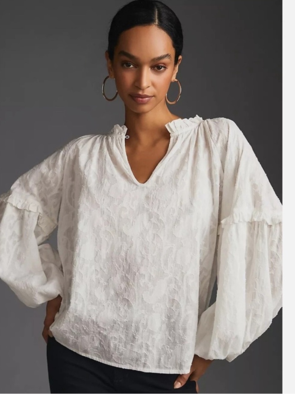 Forever That Girl x Anthropologie Long Sleeve Justine Blouse Women’s Small